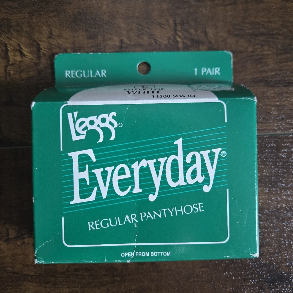 Vintage 90's L'eggs Everyday Regular Pantyhose White NWT Size Large